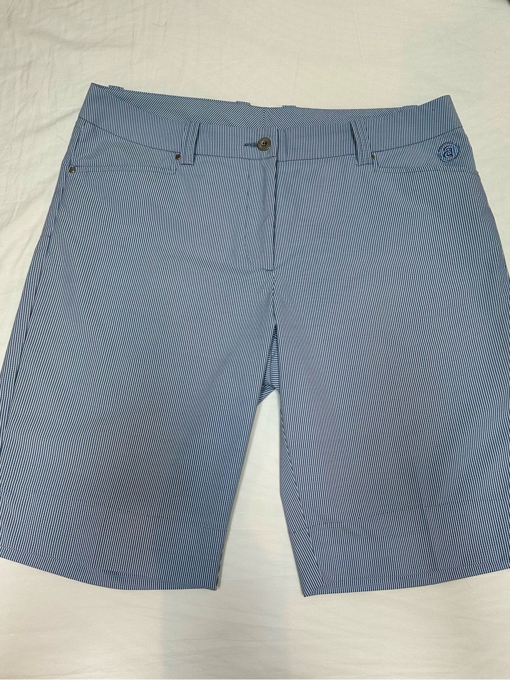 Abacus Women’s Performance Shorts Size 12 blue white pinstripe tech golf - Picture 3 of 13